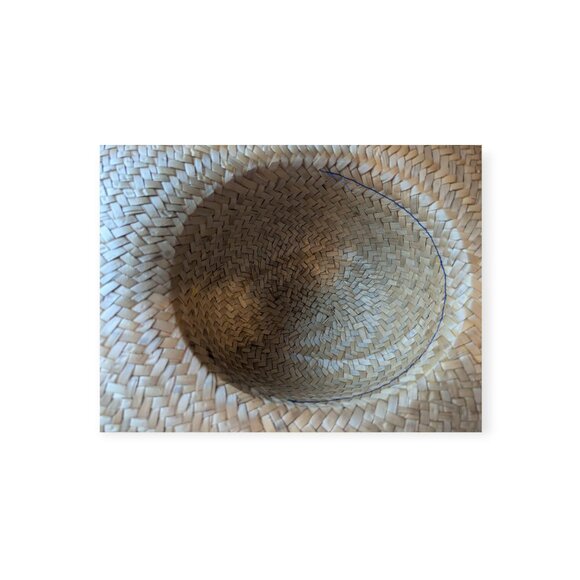 Vintage Yellow & Tan Straw Woven Wide Brim Hat w/Ribbon Accent - Picture 11 of 11